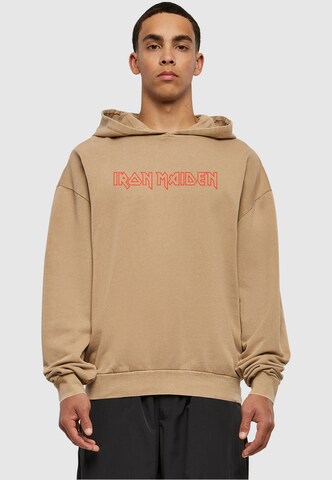 Merchcode Sweatshirt 'Iron Maiden - Classic Logo' in Beige: Vorderseite