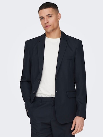 Coupe slim Veste de costume Only & Sons en bleu : devant