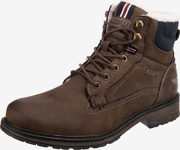 MUSTANG Lace-Up Boots in Brown: front