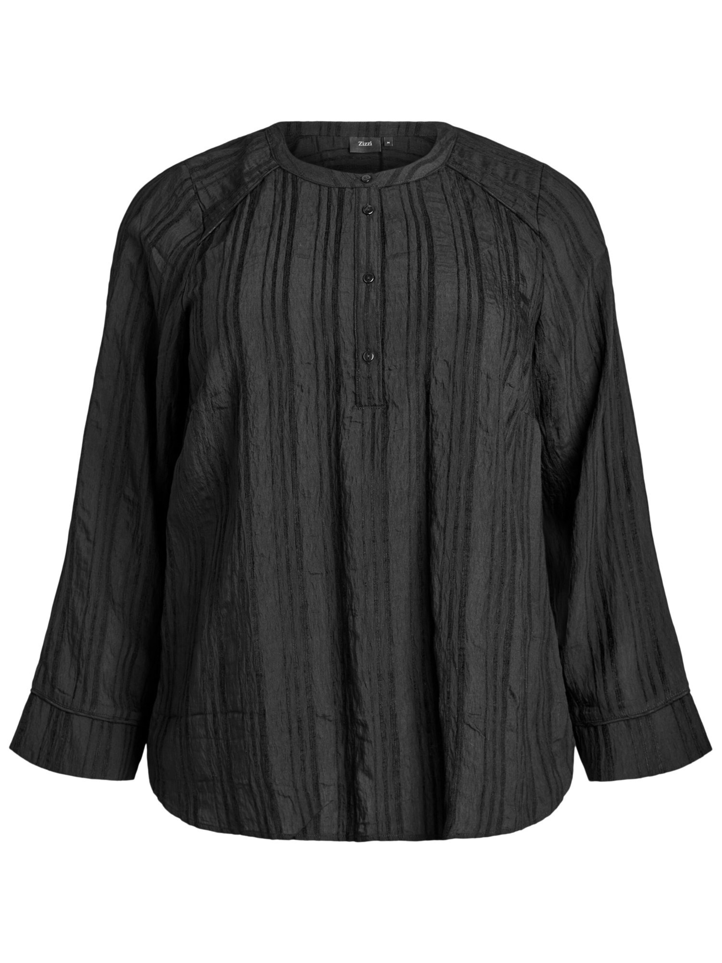 Zizzi Bluza 'Mnlkita' | črna barva: sprednja stran