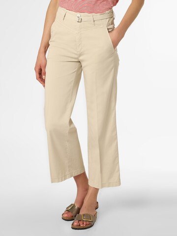 Cambio Wide leg Pleated Pants ' Cherilyn ' in Beige: front