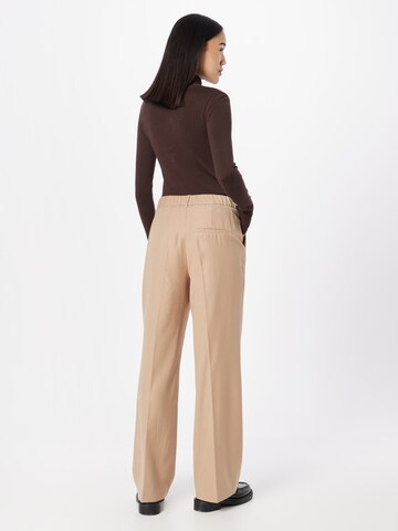 s.Oliver BLACK LABEL Wide leg Trousers with creases 'Charlotte' in Beige