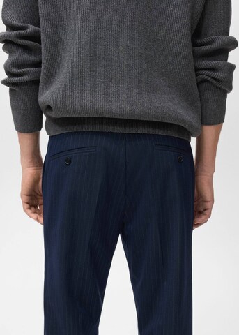 MANGO MAN Slim fit Pleated Pants 'Johan' in Blue
