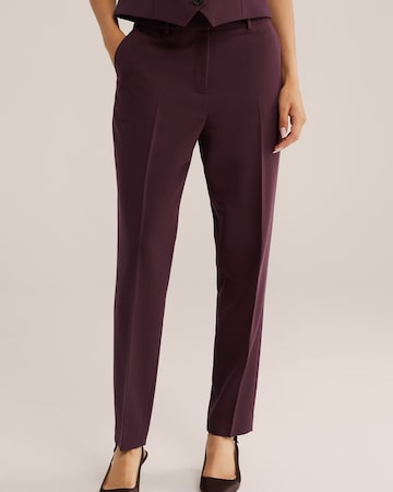 Slimfit Pantaloni con piega frontale di WE Fashion in lilla: frontale
