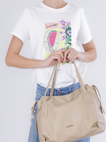 Borsa a sacco di CAFè NOIR in beige: frontale