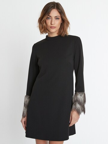 Ana Alcazar Cocktailjurk ' Safa ' in Zwart: voorkant
