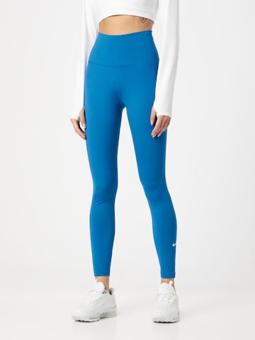 NIKESkinny Sportske hlače 'One' - plava boja: prednji dio