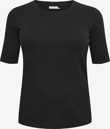 KAFFE CURVE - Camiseta 'carina' en negro: frente