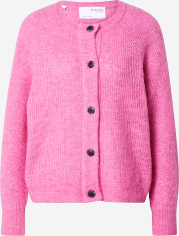 Cardigan SELECTED FEMME en rose : devant