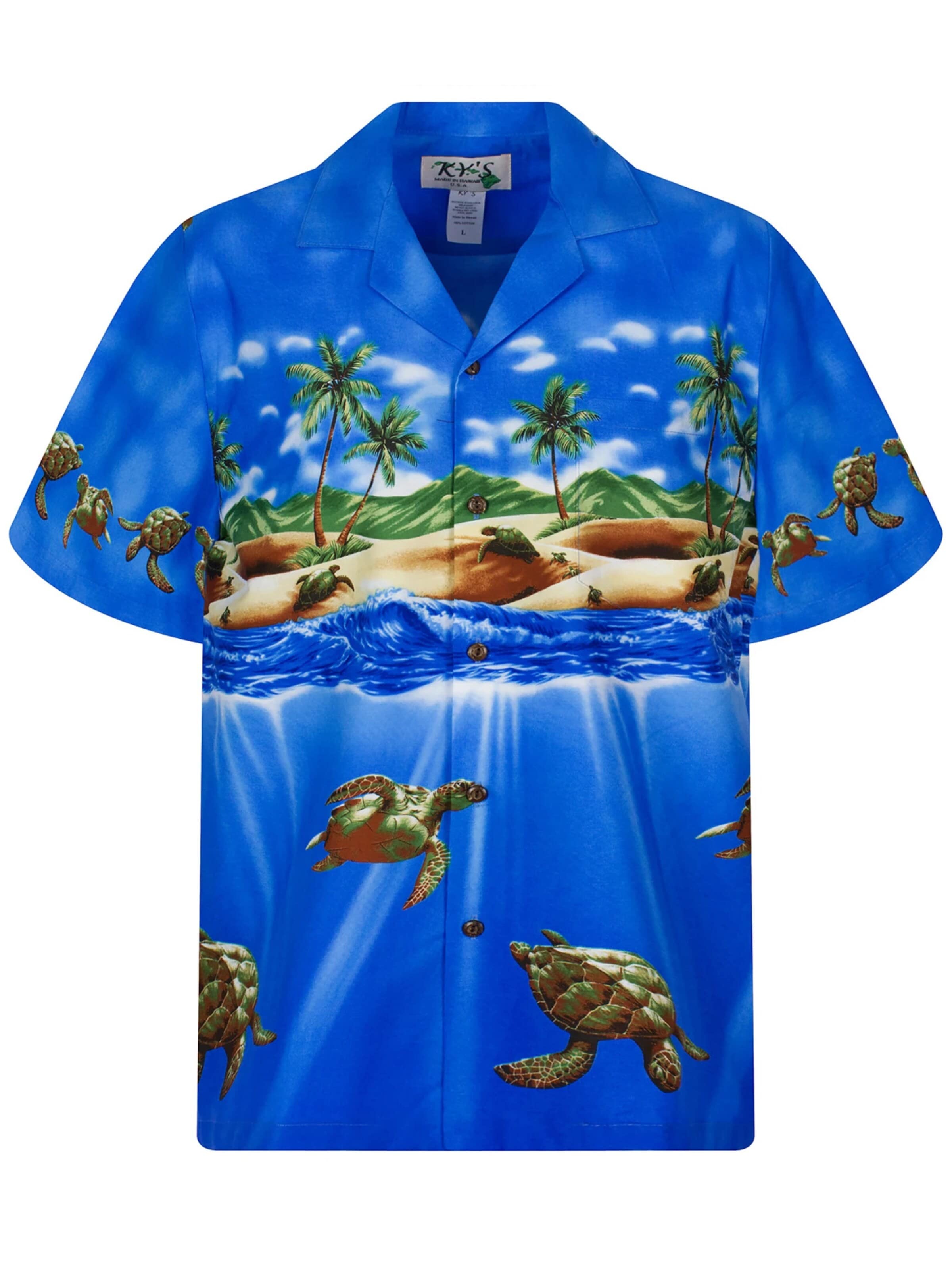 KY's Overhemd 'Turtle OLD' in Blauw: voorkant