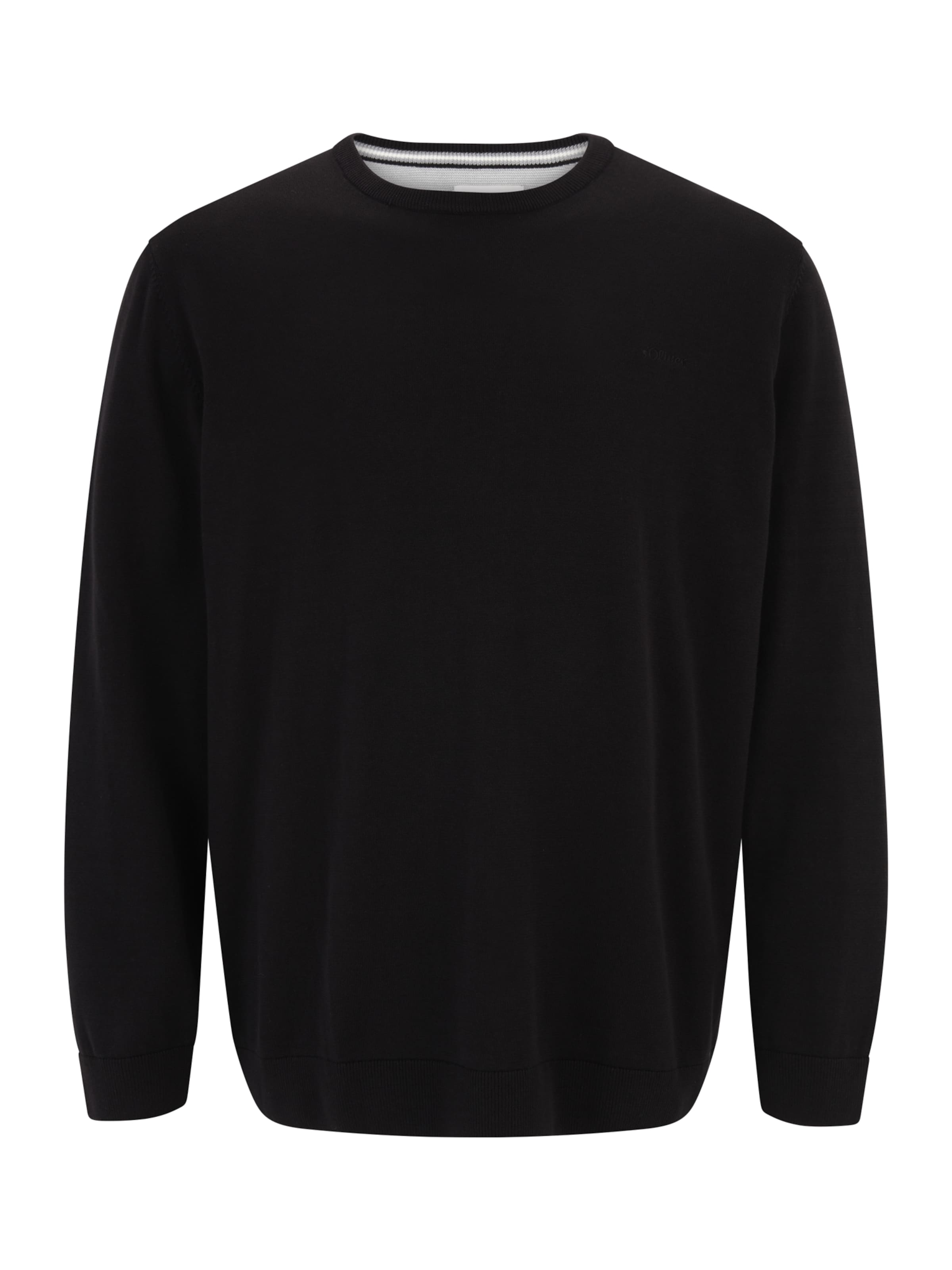 s.Oliver Men Big Sizes Pullover in Schwarz: Vorderseite