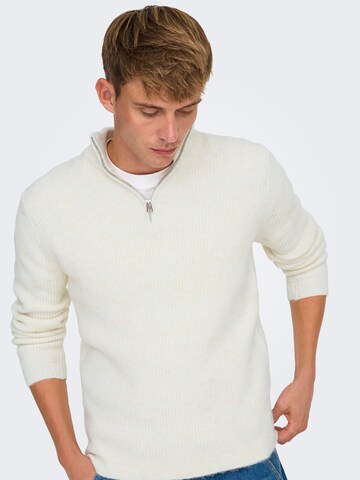 Only & Sons Pullover 'ONSTegan' i hvid