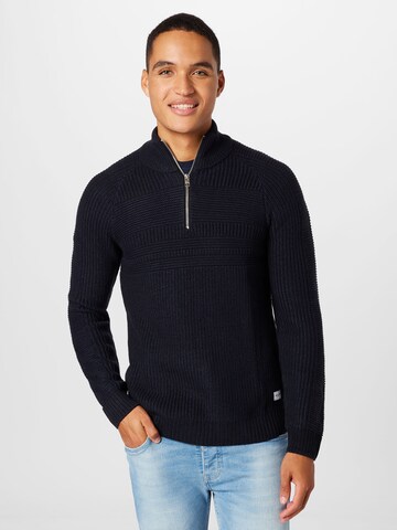 JACK & JONES Sweter 'POWER' w kolorze niebieski: przód