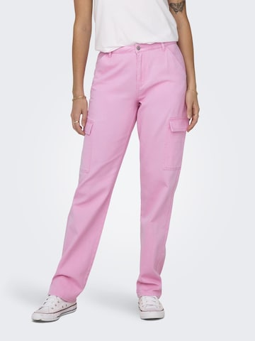 Regular Pantalon cargo 'MANGA' ONLY en rose : devant