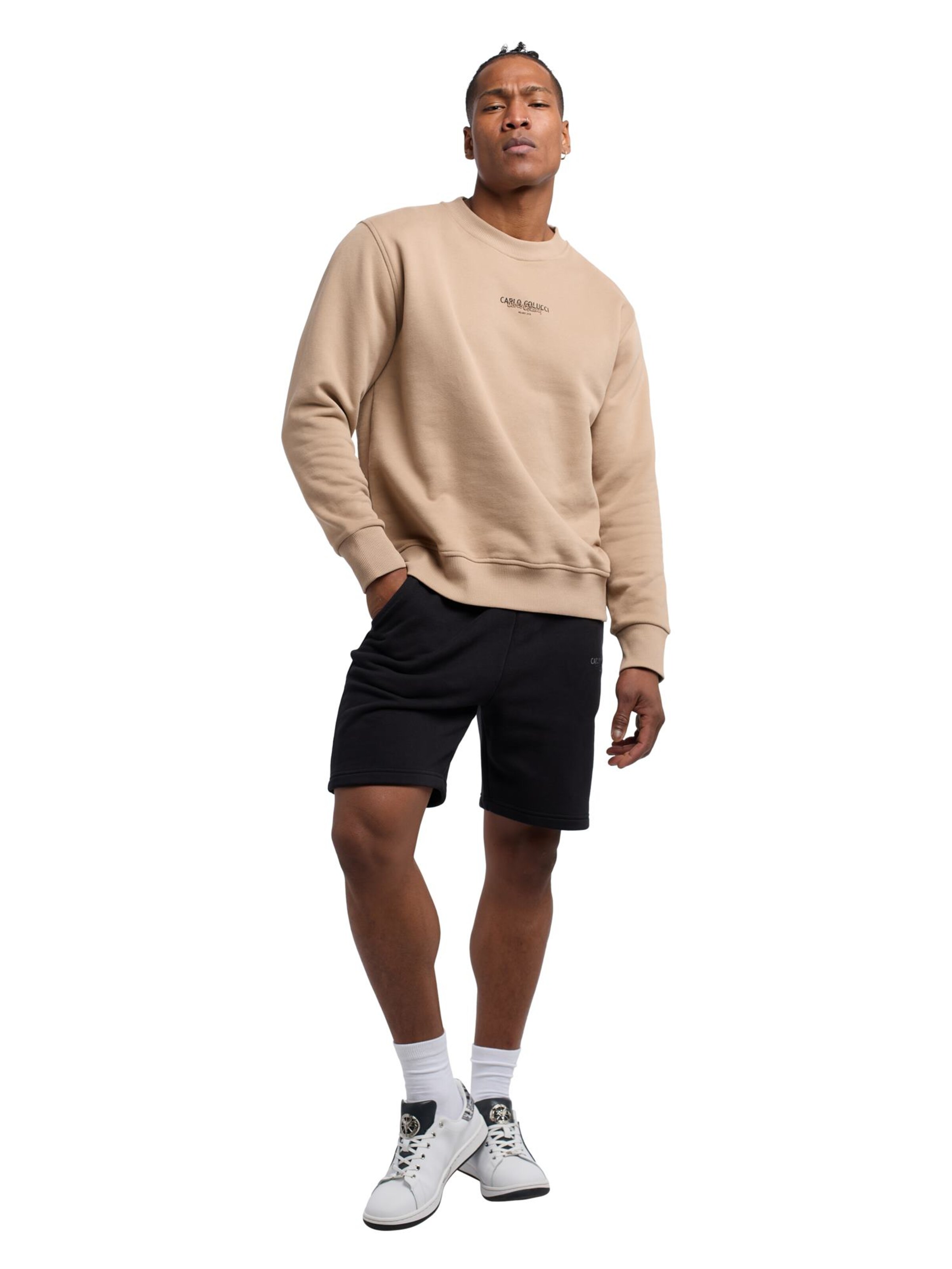 Carlo Colucci Sweatshirt ' De Sarro ' in Beige