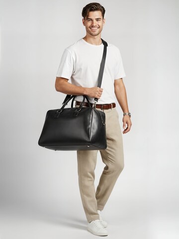 NEGOTIA Leather Weekender 'Valen' in Black