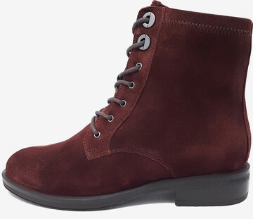 Hartjes Lace-Up Ankle Boots in Red