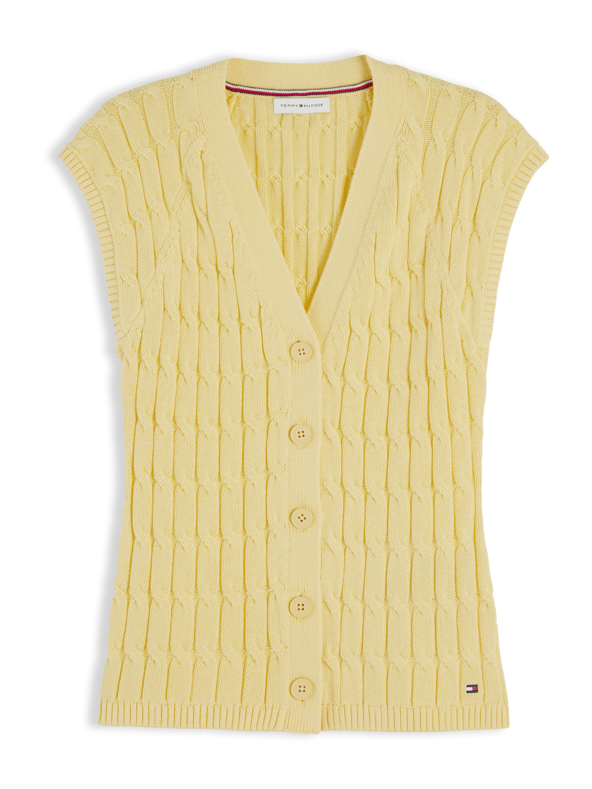 TOMMY HILFIGER Kootud vest, värv kollane: eest vaates