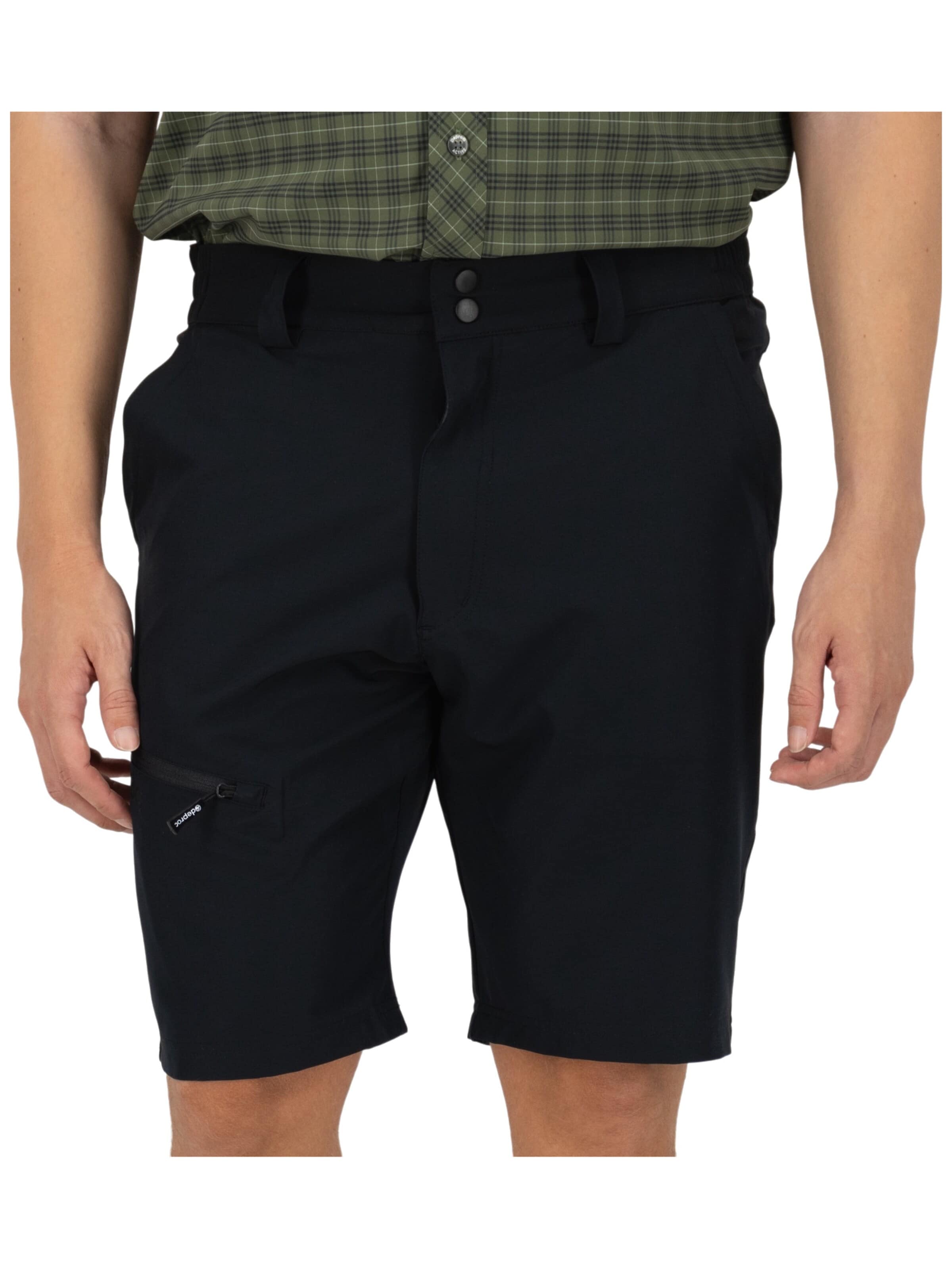 deproc Slimfit Outdoorbroek 'Trekkingshorts Kentville MEN Bermuda Outdoorhose Funktionshose Shorts' in Zwart: voorkant