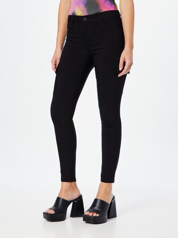 Pieces Petite Skinny Cargobroek 'SKIN' in Zwart: voorkant