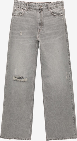 Pull&Bear Wide leg Jeans in Grey: front