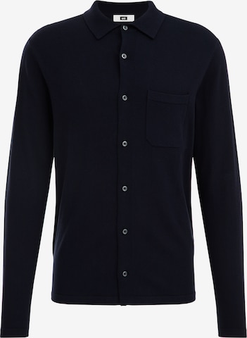 WE Fashion Slim fit Button Up Shirt in Blue: front