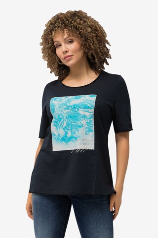 T-shirt Ulla Popken en bleu : devant