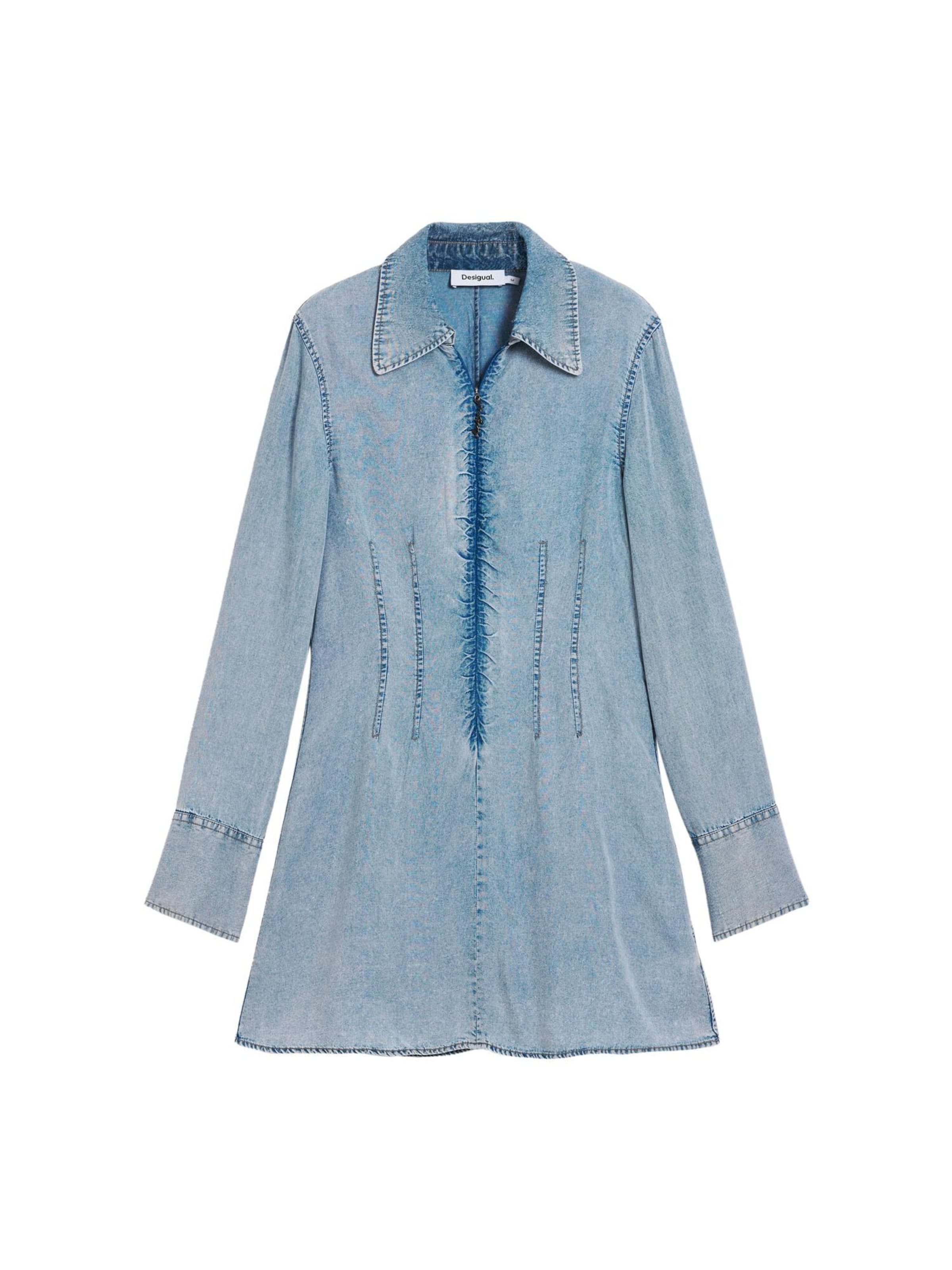 Desigual Robe-chemise en bleu denim, Vue avec produit
