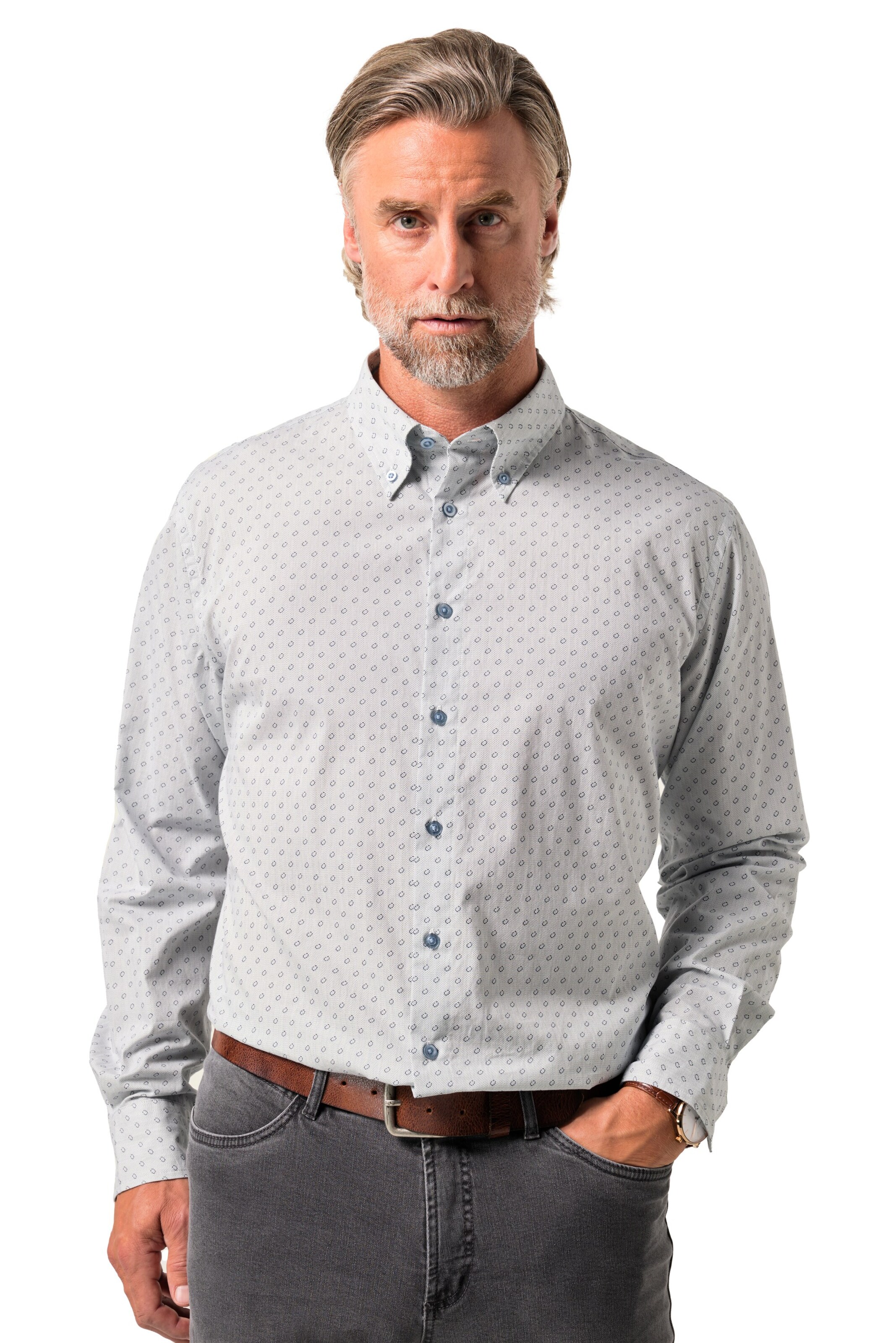 Boston Park Comfort fit Button Up Shirt in Blue: front