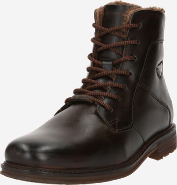 bugatti Lace-Up Boots 'Mirato' in Brown: front