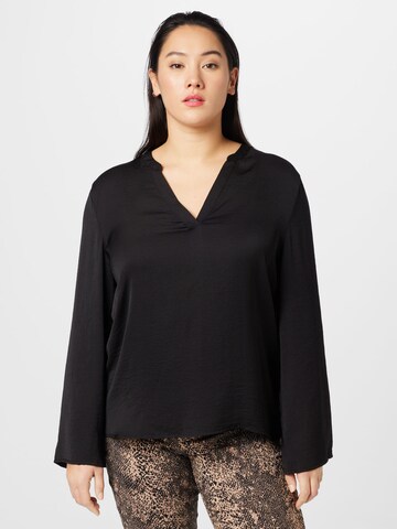 ONLY Curve Shirt 'AVA' in Zwart: voorkant