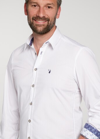 SPIETH & WENSKY Regular fit Traditional Button Up Shirt 'Waldemar' in White