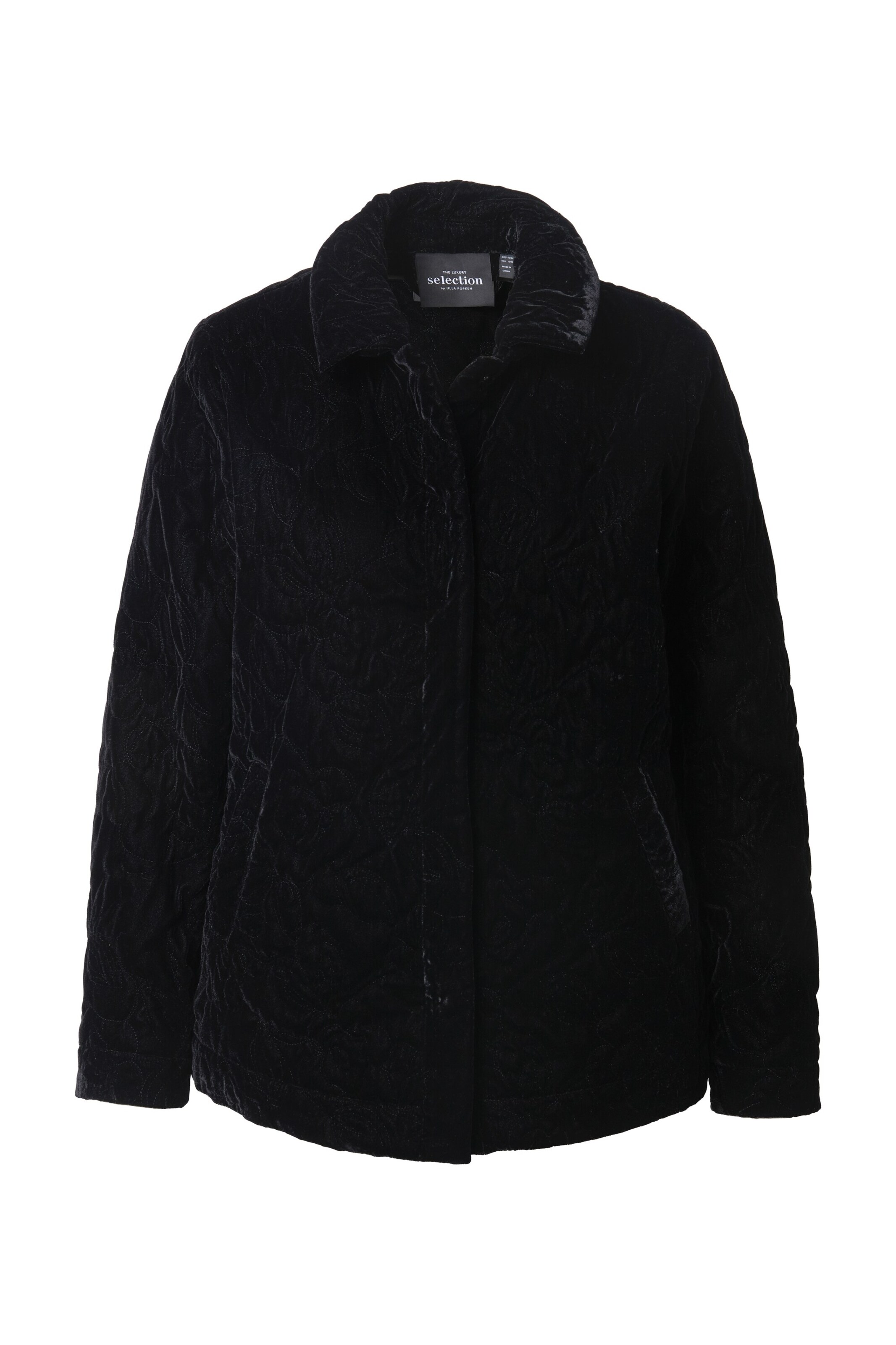 Ulla Popken Between-Season Jacket in Black: front