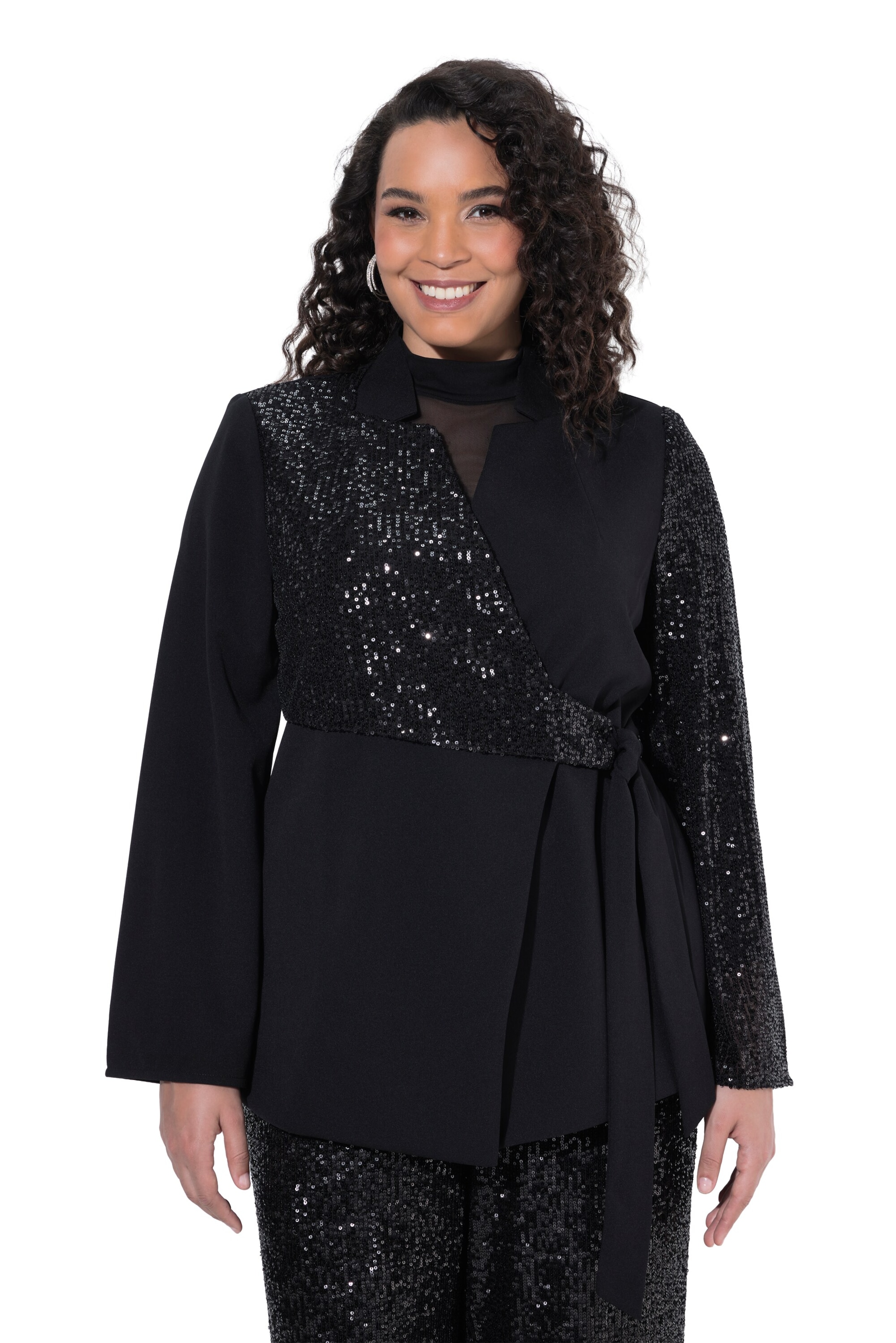 Ulla Popken Blazers in Zwart: voorkant