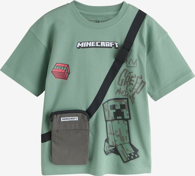 Next Majica 'Minecraft' veličine 116 u tamo siva / pastelno zelena / klasično crvena / crna, Pregled proizvoda