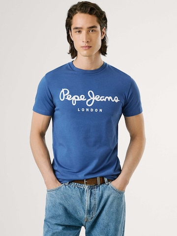 T-Shirt Pepe Jeans en bleu : devant