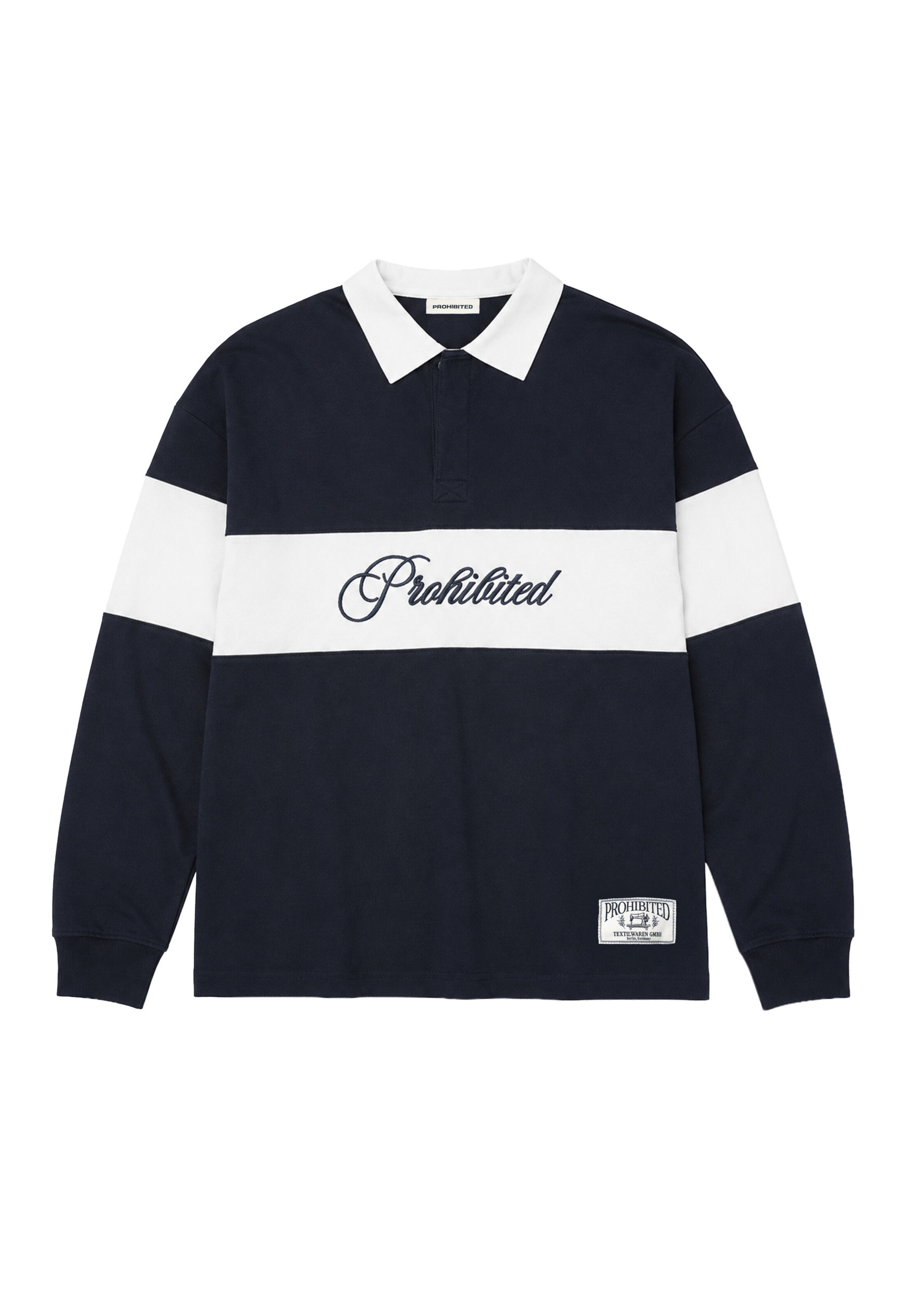 Sweat-shirt 'Back In The Days' Prohibited en bleu : devant
