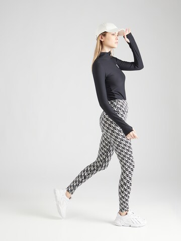 GUESS Skinny Workout Pants 'LOGOMANIA' in Black