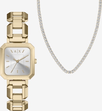 ARMANI EXCHANGE Set: Uhr und Kette in Gold: Vorderseite