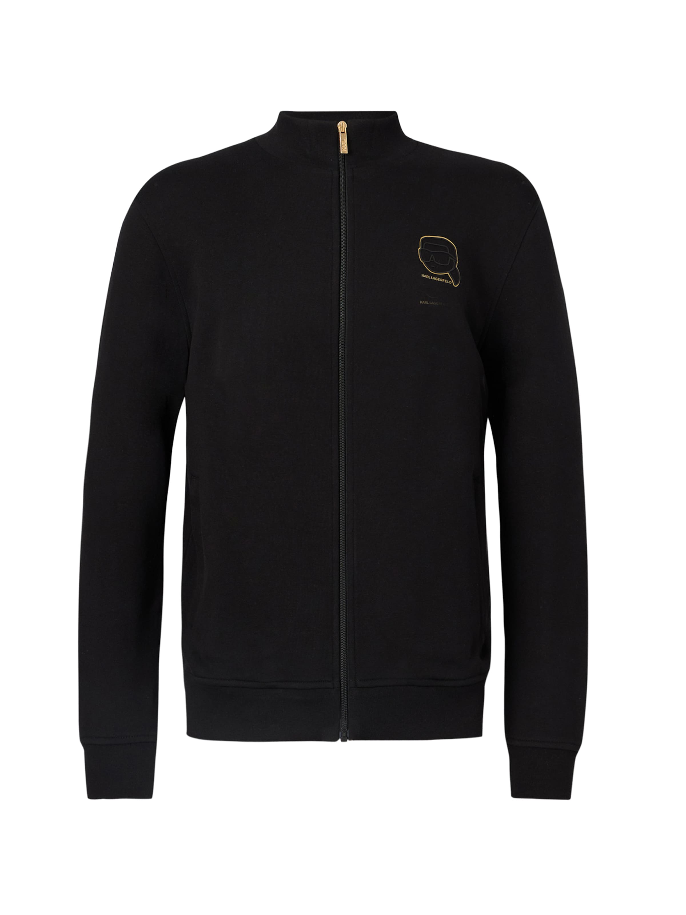Karl Lagerfeld Ζακέτα φούτερ σε μαύρο: μπροστά