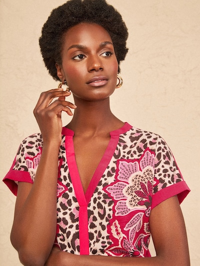 love & roses Shirts i S i creme / choko / gammelrosa / purpur, Produktvisning