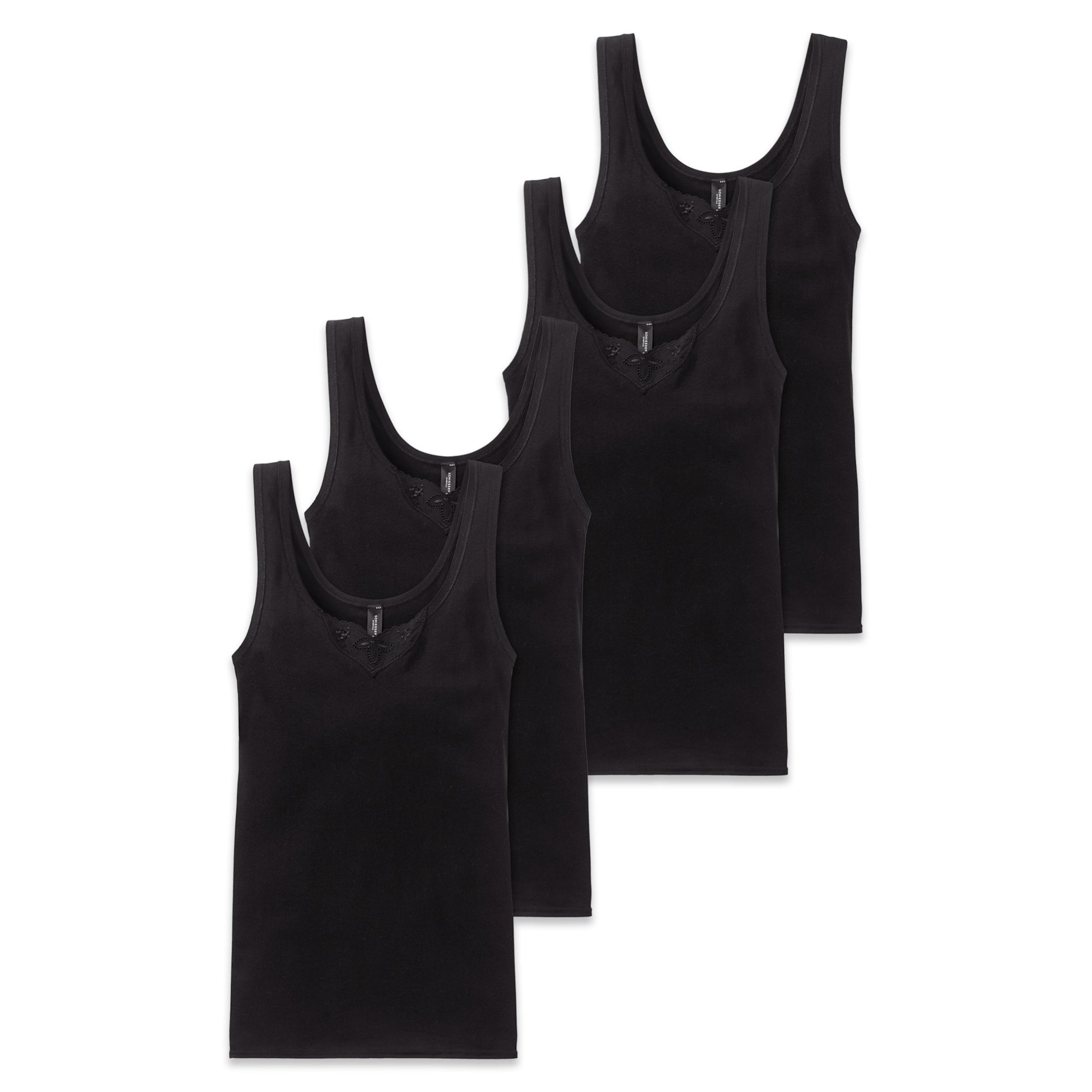 Maglietta intima di SCHIESSER in nero: frontale