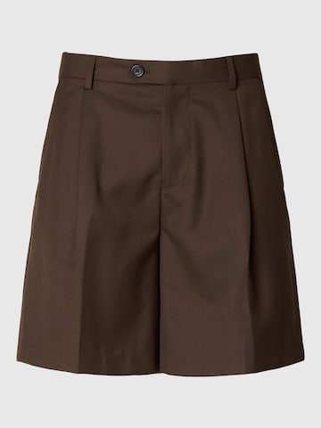 SELECTED Regular Pleat-front trousers in Brown