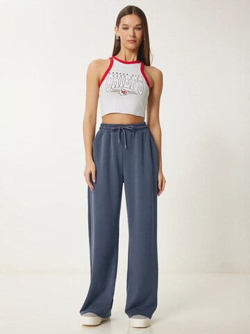 Wide leg Pantaloni sportivi di Happiness İstanbul in grigio