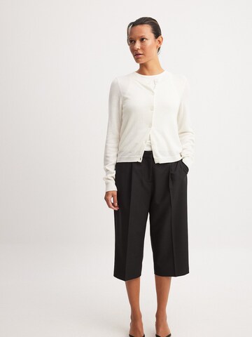 NA-KD Knit Cardigan in White: front