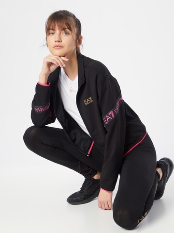 EA7 Emporio Armani Sportsweatjacke 'FELPA' in Schwarz