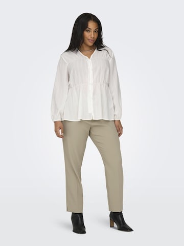 ONLY Carmakoma Slim fit Pleated Pants in Beige