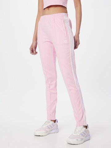 Coupe slim Pantalon 'Adicolor Sst' ADIDAS ORIGINALS en rose : devant