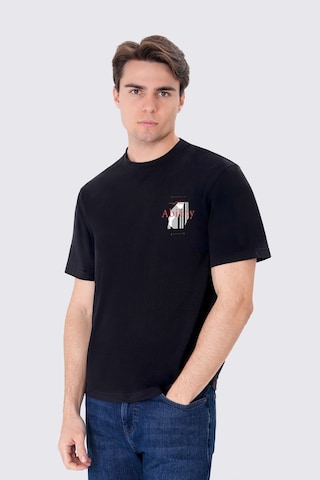 T-Shirt UNIQVIBE en noir : devant