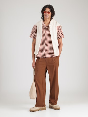 JACK & JONES Regular fit Button Up Shirt 'JORMONTAUK' in Red